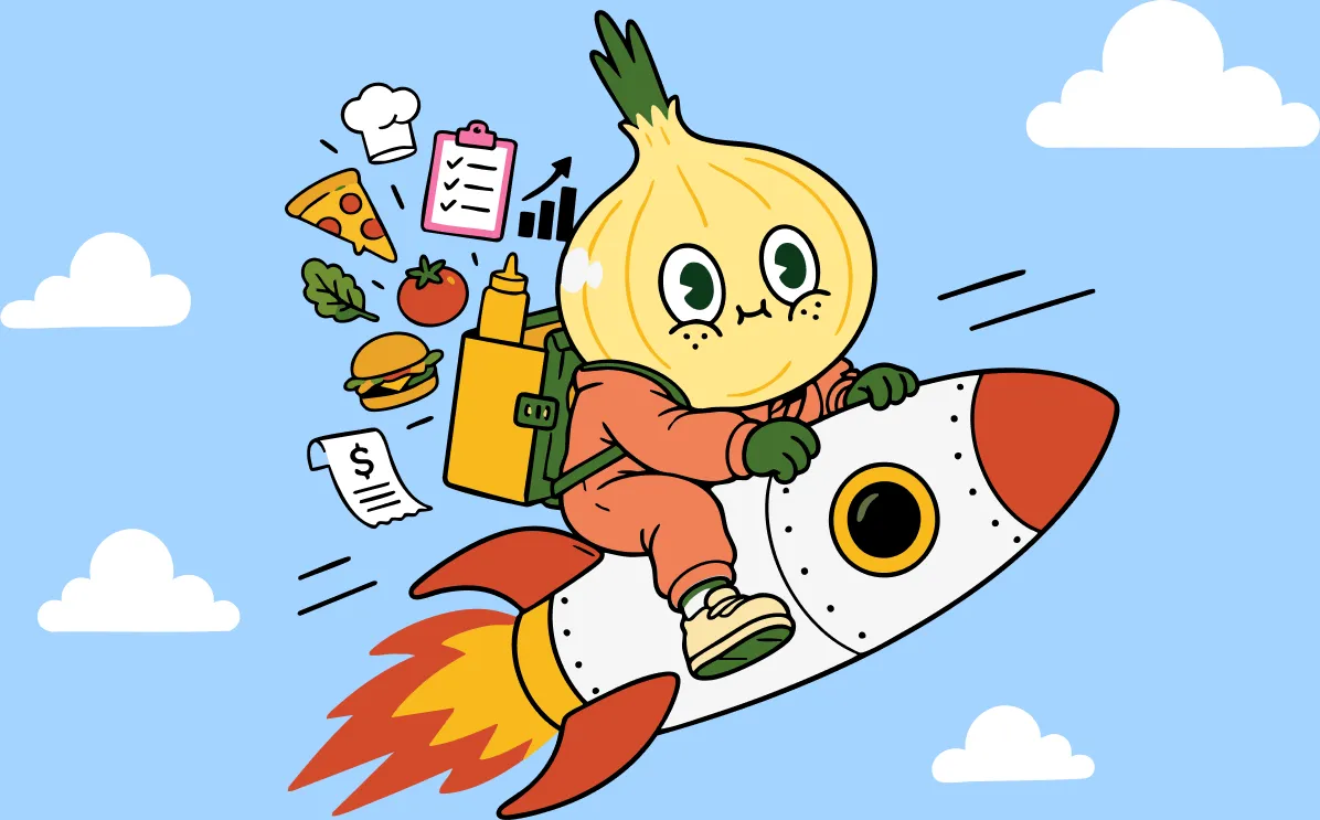 Mascote da Alô Chefia em um foguete