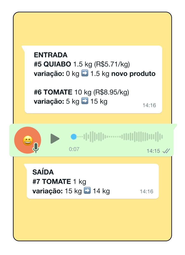 Dê entradas e saídas de produtos