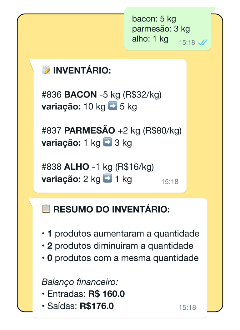 Faça sua contagem / inventário